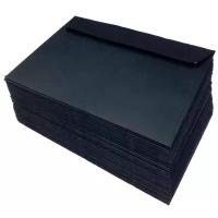 Конверты бумажные, черные, 50 штук С6 (114 мм Х 162 мм) (120гр/м2) для денег в подарок AFI DESIGN