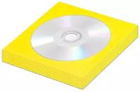 Диск CD-R CMC 700Mb 52x non-print (без покрытия) в бумажном конверте с окном, желтый, 100 шт