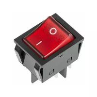 Выключатель клавишный 250V 30А (4с) ON-OFF красный с подсветкой REXANT (36-2346)