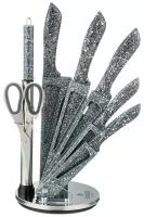 Набор ножей с ножницами и мусатом на пластиковой подставке, 8 предметов Agness (911-673)
