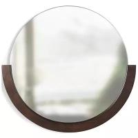 Зеркало настенное Mira 76 см, материал зеркальное полотно + ясень, цвет темное дерево, Umbra, 1015472-746