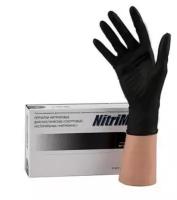 Перчатки нитрил-виниловые NitriMax, размер M, 50 пар, 100 штук, черные / Перчатки для маникюра /