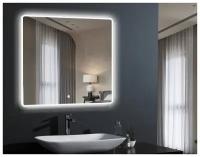 Настенное квадратное зеркало с подсветкой размером 800х800 мм