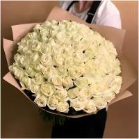 Букет из 101 белой розы (40 см)