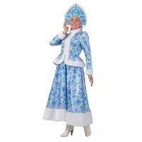 Карнавальный костюм Батик Снегурочка-барыня, гжель, 50 размер