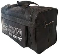 Cумка мужская спортивная через плечо Sprint Athletic черная, размер см 48 х 27 х 22, 1 отделение, 2 торцевых, 1 боковой карман