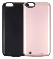 Чехол-аккумулятор с силиконовым бампером для iPhone 6 Plus 9000 mAh, 010559 Розовое золото