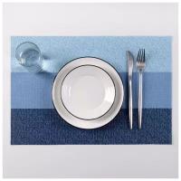 Салфетка кухонная для сервировки стола "Три полосы" 45х30 см, цвет голубой