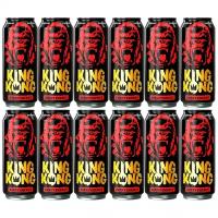 Кинг-Конг энергетический напиток 0.5 л. 12 штук упаковка ж/б Ягодный (красный)