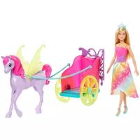 Кукла Barbie Dreamtopia Сказочный экипаж с фантастической лошадью, 29 см, GJK53