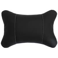 Подушка на подголовник автомобильного кресла в машину MATEX REGULAR черный, поддержка головы, экокожа, 30х20 см