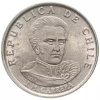 Монета Банк Чили "Каррера, герб, грифон, звезда, щит, перья, лань" 1 эскудо 1972 года (So)