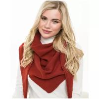 Женский теплый шарф-платок из шерсти, ТМ Reflexmaniya, цвет - терракотовый.