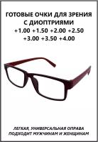 Очки корригирующие для зрения, очки для чтения PD62-64 +3.00