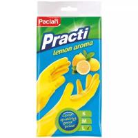 Перчатки резиновые Paclan Practi Universal, с хлопковым напылением, размер 9 (L), желтые, 1 пара (407118/407602)