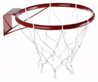 Кольцо баскетбольное/Кольцо для игры в баскетбол детское №7 с сеткой (15113), диаметр: 16 мм, цвет: красный