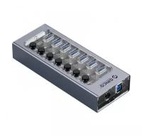 USB-концентратор, на 7xUSB-A 3.0 портов, Orico AT2U3-7AB, серый/прозрачный [ORICO-AT2U3-7AB-EU-GY-BP]