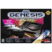 Игровая приставка 16 bit Sega Mega Drive Genesis Mini Азиатская версия + 40 встроенных игр + 2 геймпада (Черная)