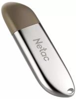 Флешка Netac U352 USB 2.0 128 ГБ, 1 шт., серебристый/коричневый