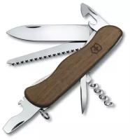 Нож Victorinox Forester, 111 мм, 10 функций, с фиксатором лезвия, деревянная рукоять
