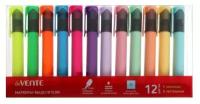 Набор маркеров текстовыделителей 12 цветов, 5.0 мм, deVENTE (6 неоновых и 6 пастельных цветов), на поддоне в пластиковой коробке