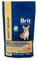 Корм сухой BRIT 3кг для собак средних пород (10–25кг) с курицей Premium Dog Adult Medium