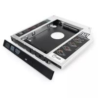 Переходник DVD to HDD(SSD) / Optibay 9.5 mm / Адаптер для жёсткого диска / Оптибей / HDD(SSD) caddy / Корпус для жесткого диска вместо dvd привода / Салазки для диска