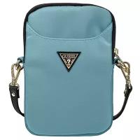 Guess Сумка Guess Nylon phone bag with Triangle metal logo для смартфонов, голубая