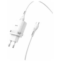 Сетевая зарядка Hoco C12Q Smart + кабель USB Type-C