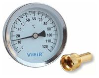 Термометр с гильзой 1/2 х 120С, диаметр 63 (YL18)