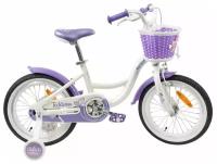 Детский велосипед TechTeam MERLIN 16 С корзиной белый/фиолетовый