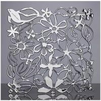 Комплект декоративных панелей из 4 шт. Jilda, коллекция "Цветы", 29х29 см, материал полистирол, покрытие - хром