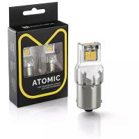 Светодиодная LED лампа Atomic 12 SMD3020 PY21W BAU15S желтая 1 шт