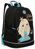 Школьный рюкзак с уплотненной спинкой GRIZZLY Little Princess RG-263-2 черный