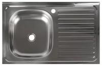 Накладная кухонная мойка 80 см, Mixline 528172, полированное нержавеющая сталь/глянец