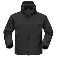 Куртка мужская Kamukamu тактическая военная демисезонная на флисе цвет Черный ткань Softshell (размер: 3xl)