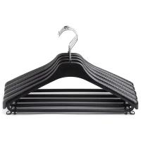 Набор вешалок Plaston универсальная с металлическим крючком 42 см 5 шт., 5 шт., черный