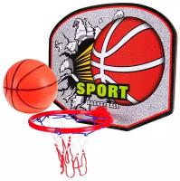 Баскетбольный щит с кольцом Sport, мяч, игла, сетка, набор детский для игры в баскетбол для дома и улицы, диаметр кольца 21 см, 40х30 см