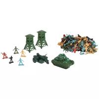 Детский игровой набор солдатиков с военным транспортом и аксессуарами, для детей, игрушки для мальчиков, юным защитникам, цвет зеленый, в/п 10,5*5*5 см