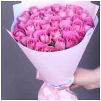 25 розовых роз премиум класса
