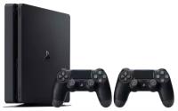 Игровая приставка Sony PlayStation 4 Slim 1Tb (цвет черный) (CUH-2216A) + DualShock 4 (2 шт)