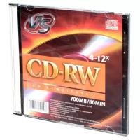 Диск CD-RW VS 700 Mb, 12x, Slim Case (1), (1/200)