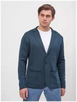 Пиджак трикотажный мужской GREG G136-KF-жаккард (бирюза 335), Полуприталенный силуэт / Regular fit, цвет Бирюзовый, размер 48