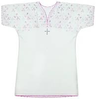 Рубашка крестильная Цвет белый/розовый Размер 92 Ткань интерлок