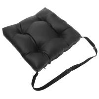 Подушка на сиденье из экокожи, с фиксирующим ремнем, черная 4869476