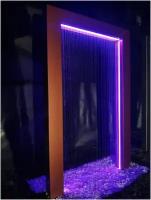 Садовый Водопад "Палаус 2.0" / Элемент ландшафтного дизайна / Уличный фонтан с LED подсветкой на пульте управления / цвет "Кристал"