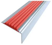 Противоскользящий алюминиевый уголок / накладка на ступени Стандарт 38мм, 2м красный