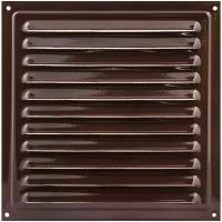 Решетка вентиляционная с сеткой 200х200 мм, цвет коричневый