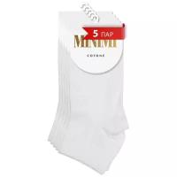 Носки женские, MINI COTONE 1201, носки женские короткие, носки хлопок, носки спортивные, Bianco 35/38, набор 5 шт