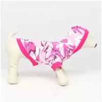 Толстовка для собак/Комбинезон для собак, флис, размер L (ДС 38, ОШ 40, ОГ 54 см), розовое